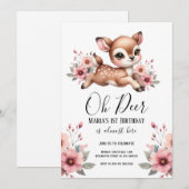Oh herten Waterverf verjaardagsfeestje Kaart (Voorkant / Achterkant)