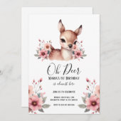 Oh herten Waterverf verjaardagsfeestje Kaart (Voorkant / Achterkant)