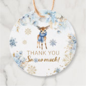 Oh herten winter baby jongen douche bedankjes labels (Voorkant)