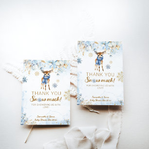 Oh herten winter baby jongen douche bedankkaart