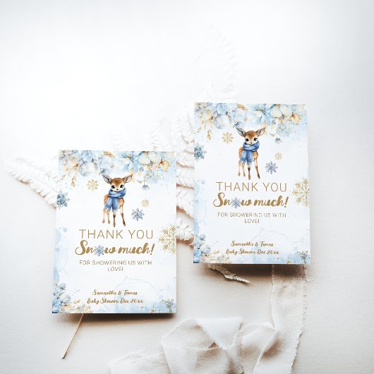Oh herten winter baby jongen douche bedankkaart