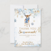 Oh herten winter baby jongen douche bedankkaart (Voorkant)
