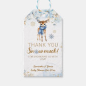 Oh herten winter baby jongen douche cadeaulabel (Voorkant)