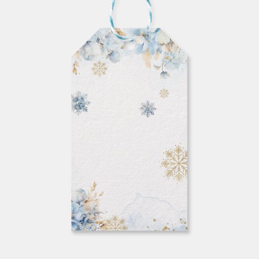 Oh herten winter baby jongen douche cadeaulabel (Achterkant)