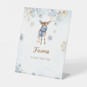 Oh herten winter baby jongen douche gunsten reclamebord met voetstuk (Voorkant)