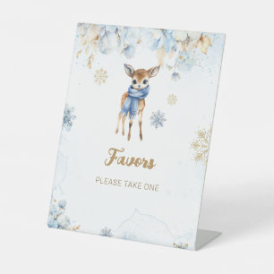 Oh herten winter baby jongen douche gunsten reclamebord met voetstuk