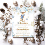 Oh herten winter baby jongen douche kaart<br><div class="desc">Vier de komende komst van een kleine prins met onze "Oh Deer Winter Baby Boy Shower Invitation." Deze charmante en grillige uitnodiging vangt de essentie van een winter wonderland met zijn serene tinten van blauw en heerlijk herten-thema ontwerp. Als de eerste sneeuwvlokken herfst, onze uitnodiging zet het podium voor een...</div>