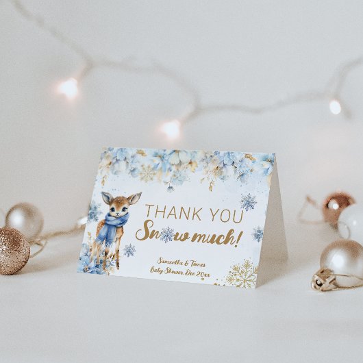 Oh herten winter baby jongen douche luier bedankkaart