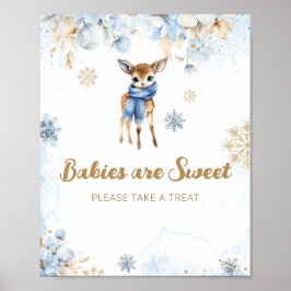 Oh Herten Winter Baby Jongen Douche Sweet Treat Poster