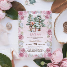 Oh Herten Winter Bloemen Baby Meisje Douche