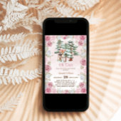 Oh Herten Winter Bloemen Baby Meisje Douche Kaart