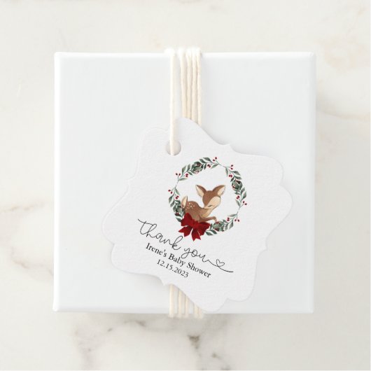 Oh herten winter groen dank u bedankjes labels (In situ)