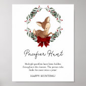 Oh herten winter groen fopspeen jacht spel poster (Voorkant)