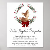 Oh herten winter groen late nacht luiers spel poster (Voorkant)