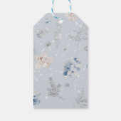 Oh herten winterblauw zilver baby shower cadeaulabel (Achterkant)
