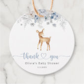 Oh herten winterblauwe jongen baby shower bedankjes labels (Voorkant)