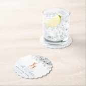 Oh herten winterblauwe jongen baby shower kartonnen onderzetters (Insitu)