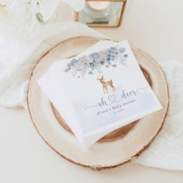 Oh herten winterblauwe jongen baby shower servet