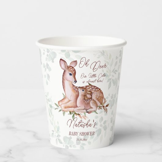 Oh herten woodlands baby shower papieren bekers (Achterkant)