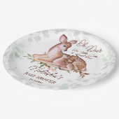 Oh herten woodlands baby shower papieren bordje (Gekanteld)