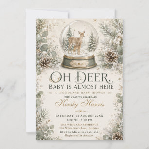 Oh Hertenbaby Komt Er Aan Houten Baby Shower Kaart