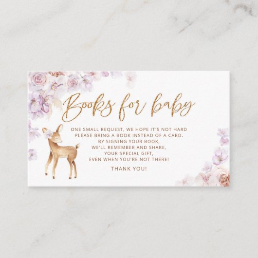 Oh hertenboeken voor baby kaartje informatiekaartje (Voorkant)