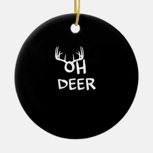 Oh Hertenjager Rustieke Buitenontwerp Keramisch Ornament (Voorkant)