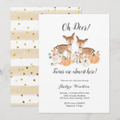 Oh Hertentweelingen Pompoen Baby Shower Uitnodigin Kaart (Voorkant / Achterkant)