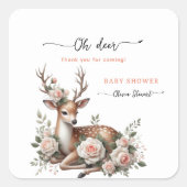 oh hertje babyshower bedankt vierkante sticker (Voorkant)