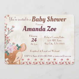 Oh hertje babyshower / verjaardagsfeest uitnodigin kaart