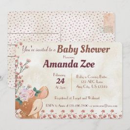 Oh hertje babyshower / verjaardagsfeest uitnodigin kaart