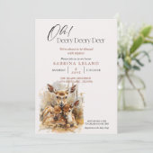 Oh hertje hertje hert drieling baby shower kaart (Staand voorkant)