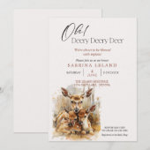 Oh hertje hertje hert drieling baby shower kaart (Voorkant / Achterkant)