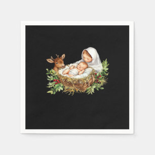 Oh hertje Maria kerststal kerst Jezus   Servet