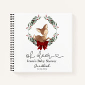 Oh hertje winter groen baby shower guestbook notitieboek (Voorkant)