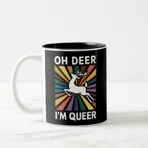 Oh hertog ben ik queer regenboog LGBT trots homose Tweekleurige Koffiemok