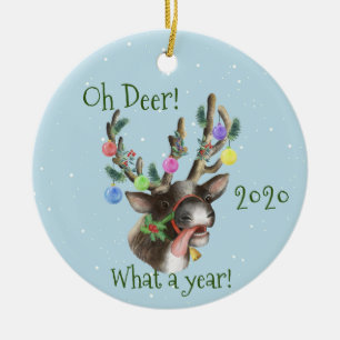 Oh hertog Wat een jaar Kerst Pandemisch 2020 Keramisch Ornament