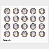 Oh, het hart ronde sticker (Vel)
