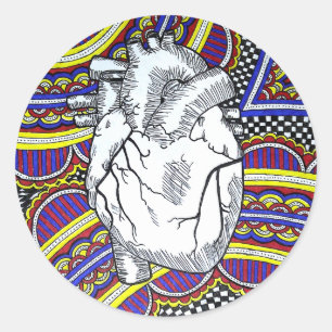 Oh, het hart ronde sticker