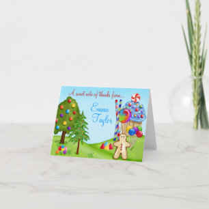 Oh het Zoete Land van Cupcake van het Snoep dankt Bedankkaart