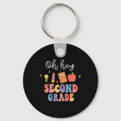 Oh Hey 2nd Second Grade Fun Ck To School Sleutelhanger (Voorkant)