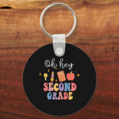 Oh Hey 2nd Second Grade Fun Ck To School Sleutelhanger (Voorkant)