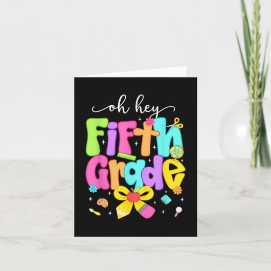 Oh hey 5e klas Coquette Bow blij terug naar school Kaart (Voorkant)