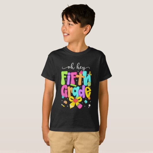 Oh Hey 5th Grade Coquette Bow Happy Back To School T-shirt (Voorkant volledig)