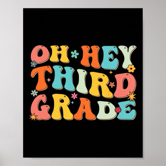 Oh hey derde klas terug naar school leraar Kinder Poster (Voorkant)