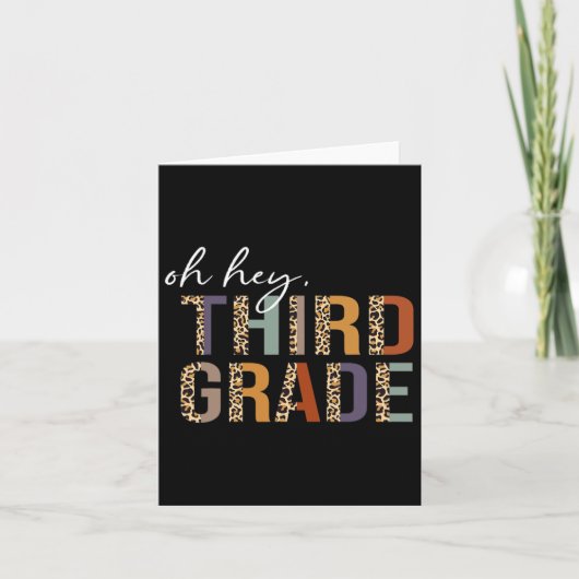 Oh Hey Derde Klas Terug naar school Luipaardprint Kaart (Voorkant)