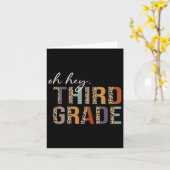 Oh Hey Derde Klas Terug naar school Luipaardprint Kaart (Gele Bloem)