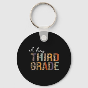 Oh Hey Derde Klas Terug naar school Luipaardprint Sleutelhanger