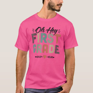 Oh Hey First Grade Retro Terug naar school docente T-shirt