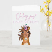 Oh Hey Meisje!  Gefeliciteerd! Kaart (Gele Bloem)